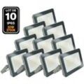 Europalamp - 10 LED-Fluter 50W Proline Warmweiß 3000K Hohe Helligkeit.