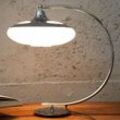 Tischleuchte Bauhaus Design Weiß Chrom E27 45 cm Glas Metall Schreibtischlampe