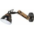 Wandlampe verstellbar E14 Metall Holz Industrial zum Lesen Wandleuchte