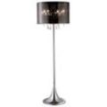 Inspired Diyas Trace - Stehlampe mit Chromschirm 4 Licht poliertes Chrom, Kristall