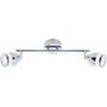 Ner ringo led Deckenleuchte Bad, IP44 Spritzwasserschutz, Schwenkbar, Neutralweißes Licht, chromfarbig, 32,4 x 8 x 11,3 cm - Brilo