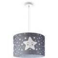 Deckenlampe Kinderzimmer Pendelleuchte Baby Lampenschirm Stoff Rund Sterne Pendelleuchte - Weiß, Design 3 (Ø45,5 cm) - Paco Home