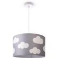 Paco Home - Deckenlampe Kinderzimmer Pendelleuchte Baby Lampenschirm Stoff Rund Sterne Pendelleuchte - Weiß, Design 10 (Ø45,5 cm)