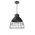 Rattan Pendelleuchte Wohnzimmer Tischleuchte Boho Käfig Lampe Nachttisch Metall Pendelleuchte - Typ 2, Schwarz (Ø22 cm) - Paco Home