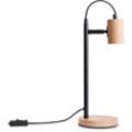 Paco Home - Tischlampe Nachttischlampe E14 Stehlampe Minimalistisch Skandi E27 Holz Fuß Tischleuchte, Natur (Ø13 cm)