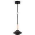 Pendelleuchte Esstisch Lampe Küche Wohnzimmer Lampenschirm Stahl Holz GU10 Schwarz, Ø17cm - Paco Home