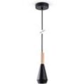 Pendelleuchte Esstisch Lampe Küche Wohnzimmer Lampenschirm Stahl Holz GU10 Schwarz, Ø9cm - Paco Home