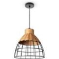 Rattan Pendelleuchte Wohnzimmer Tischleuchte Boho Käfig Lampe Nachttisch Metall Natur (Ø24cm), Pendelleuchte - Typ 4 - Paco Home