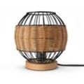 Paco Home - Rattan Pendelleuchte Wohnzimmer Tischleuchte Boho Käfig Lampe Nachttisch Metall Natur (Ø20 cm), Tischleute - Typ 5