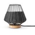 Paco Home - Rattan Pendelleuchte Wohnzimmer Tischleuchte Boho Käfig Lampe Nachttisch Metall Schwarz (Ø21 cm), Tischleute - Typ 6