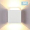 Led Wandlampe Außen Wandleuchte Modern Wandleuchten Wasserdicht Treppen Eingangsflur Lampe Square Up down Light Deko 7W Weiß Warmweiß - Hengda