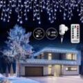 Monzana - led Regen Lichterkette warmweiß kaltweiß Innen Außen Eisregen Weihnachtsbeleuchtung Weihnachten Weihnachtsdeko 400 led kalt-weiß