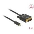 DeLOCK USB C/DVI Kabel 4K 30 Hz 2,0 m schwarz, 1 St.