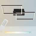 Briloner - frame led Deckenleuchte, Fernbedienung, Dimmbar, cct Farbtemperatursteuerung, Schwenkbar, schwarz, 50 x 38,8 x 7,8 cm