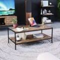 Brooklyn Coffee Table Sofa Side End Shelf Display Unit Living Room Furniture, Dark Wood