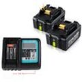 Für Makita 18V Akku + Ladegerät Power Source Kit, 2x 5,0Ah 18Volt Ersatzakku für Makita BL1850B BL1860B BL1840B BL1830B BL1860 BL1850 BL1840 BL1830