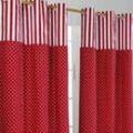 Gardinen Polka Dots & Streifen rot 2er Set 182 x 137 cm - Homescapes