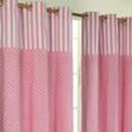 Gardinen Polka Dots & Streifen rosa 2er Set 182 x 137 cm - Homescapes