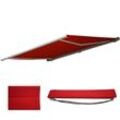 Ersatz-Bezug für Markise H124, Vollkassette Ersatzbezug Sonnenschutz 5x3m ~ Polyester bordeaux-rot