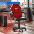 Home Discount - Comet Gaming Chair Office Faux Leather Computer Desk Recliner Swivel Seat, Red & Black