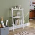 York 3 Tier Ladder Shelf Unit Bookcase Shelving Display Stand Rack Storage, White