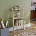 York 3 Tier Ladder Shelf Unit Bookcase Shelving Display Stand Rack Storage, Pine