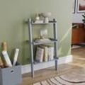 York 3 Tier Ladder Shelf Unit Bookcase Shelving Display Stand Rack Storage, Grey