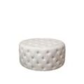 Chic Antique Pouf Malo aus Leinen, H40 x Ø90 cm, leinen