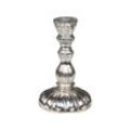 Chic Antique Kerzenständer mit Rillen Antik Silber, H14,5/Ø8,5 cm, antik silber