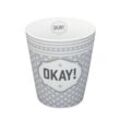 Krasilnikoff Happy Mug Okay, Ø8,7 x H10cm, 330 ml, grau