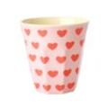 RICE Melamin Becher Medium Sweet Hearts, 9 cm