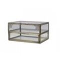 Chic Antique Glas Schmuckbox, H12/L21,5/B16,5 cm, antik messing