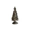 Chic Antique Weihnachtsbaum aus Eisenblättern, Ø 14 cm, H 36 cm, antique messing