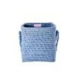 RICE quadratischer Korb Raffia, 20 x 20 x 20 cm, hellblau