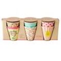 RICE Melamin Becher 6er-Set Funky Prints Pink, Medium: L33 x B9 x H13 cm, diverse