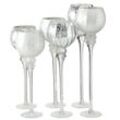 Boltze 3er Set Windlicht Manou silber, Set: H38-47 x Ø13 cm, silber