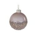 Chic Antique Weihnachtskugel Bauble mit Glitzer, Ø 8 cm, antique latte, voll