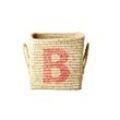 RICE Raffia Buchstaben Korb ABC, L20 x B20 x H20cm, natur, B