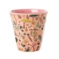 RICE Melamin Kinder Becher Medium Jungle Animals All Over, pink