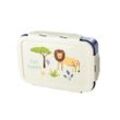 RICE Lunchbox Jungle Animals, Löwe, Blau