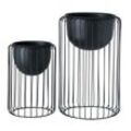 Boltze 2er Set Blumentopf Vaso, Ø25-32 x H37-52 cm, schwarz