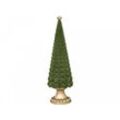 Chic Antique Velours Weihnachtsbaum auf Fuß, H20/Ø6 cm, moosgrün