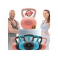 Miweba Sports Soft-Kettlebell KB100, 4-10 kg, PVC-Kugelhantel, Eisengranulat, rosa/türkis/grau (Rosa, 10,0 kg)