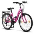 Licorne Bike Stella Premium City Bike 20,24,26 und 28 Zoll Fahrrad für Mädchen Herren und Damen 21 Gang (6 Gang bei 20 Zoll) Holland Citybike