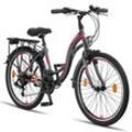 Licorne Bike Stella Premium City Bike 20,24,26 und 28 Zoll Fahrrad für Mädchen Herren und Damen 21 Gang (6 Gang bei 20 Zoll) Holland Citybike