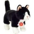 Teddy Hermann® Kuscheltier Katze 20 cm, schwarz/weiß, zum Teil aus recyceltem Material, schwarz