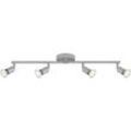 LED Deckenleuchte Spotleuchte BRILONER LEUCHTEN RAY, 3 W, 250 lm, IP20, titanfarbig, Metall, inkl., 4x GU10, 60,5 x 10,5 cm