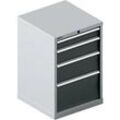 Schäfer Shop Select Schubladenschrank 27-27, 4 Schubl., bis 200 kg, B 564 x T 572 x H 850 mm, anthrazitgrau/weißaluminium