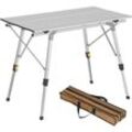 Woltu - Campingtisch Klapptisch aus Alu Gartentisch Balkontisch Reisetisch zusammenklappbar, mit Packtasche, Höhenverstellbar, 90x52.2X(45-72) cm,