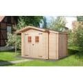 Gartenhaus Isar 19 mm Gartenhaus, Haus 200 x 200 cm, mit Anbauschrank (b 180 x t 65 cm) und Schleppd